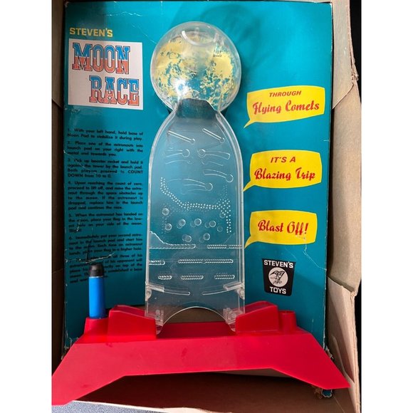 vintage 1970s Stevens magnetic moon race toy game rare! - Picture 11 of 12